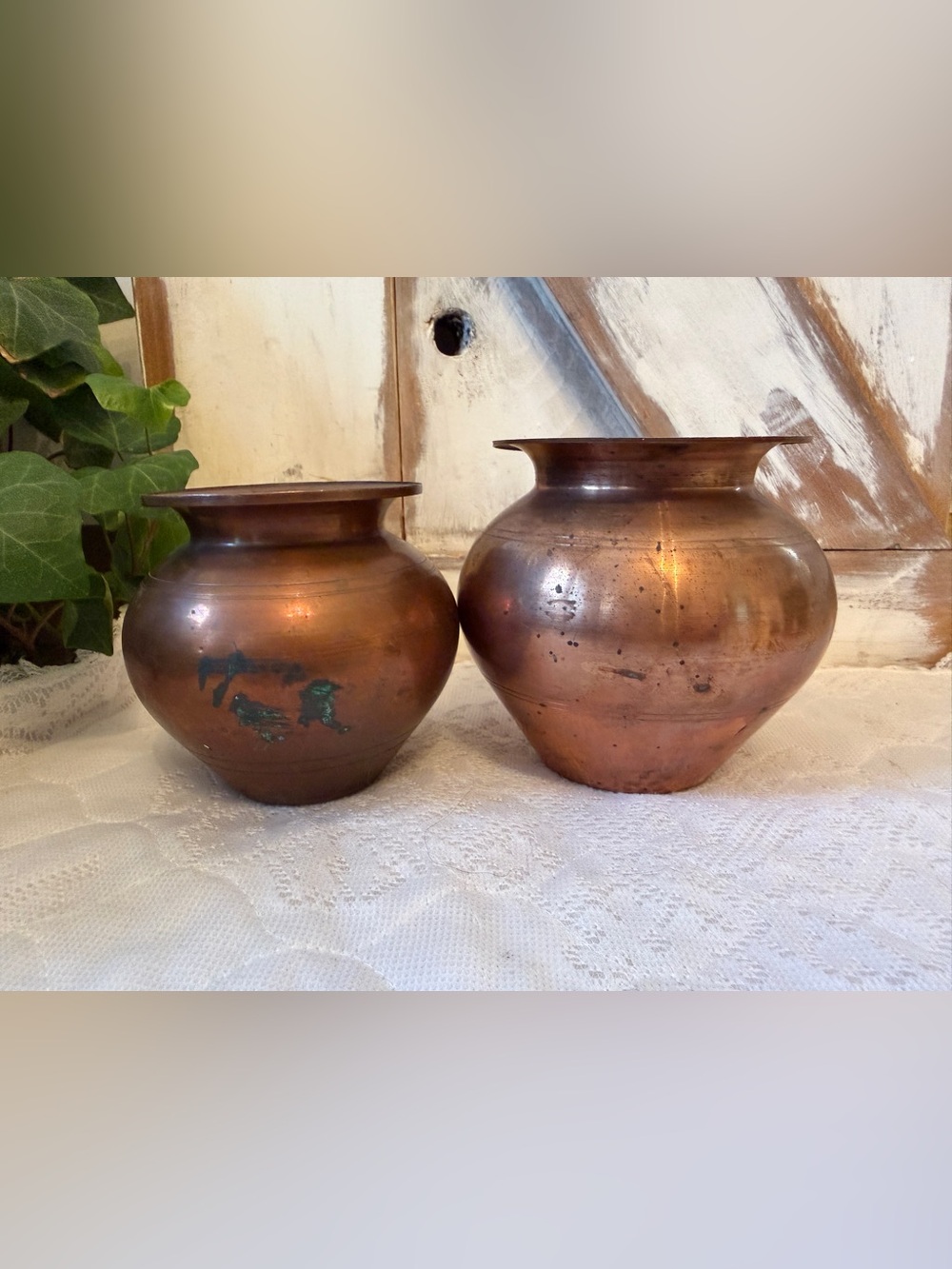 Kalash Copper Decorative Pots - Rustic Copper Finish